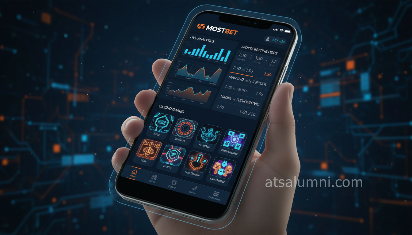 Mostbet mobile application dashboard showing betting options